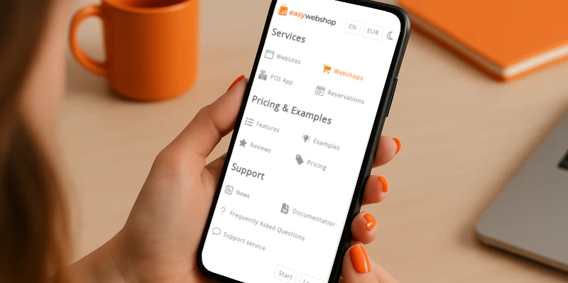 Bildschirmfoto des neuen mobilen Menüs